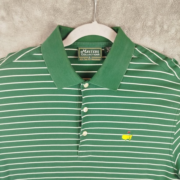 Masters Other - Masters Collection 60's Two-Ply Mercerized Green Golf Polo Mens L Augusta Logo